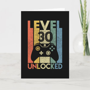 Level 30 Unlocked Funny Video Gamer 30th Birthday Card