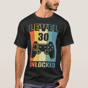 Level 30 Unlocked Funny Video Gamer 30th Birthday T-Shirt