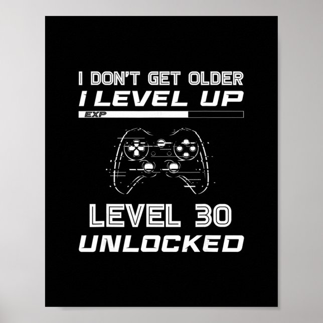 Level 30 Unlocked Gamer 30th Birthday Decorations  (Front)