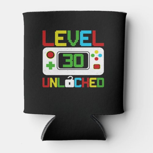 Level 30 Unlocked Video Game 10th Birthday Gift Can Cooler