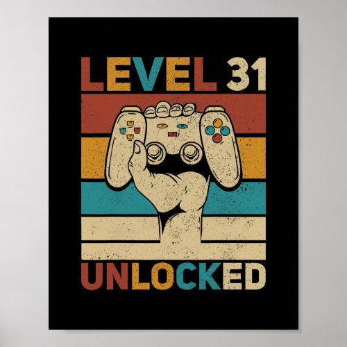 Level 31 Unlocked 31st Birthday 31 Years Old Poster