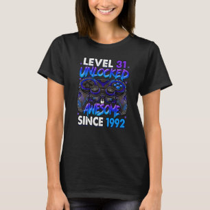 Level 31 Unlocked Awesome Since 1992 31st Birthday T-Shirt