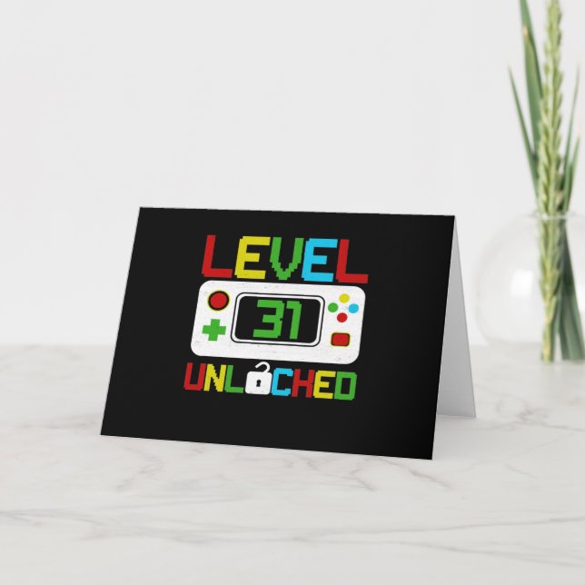 Level 31 Unlocked Video Game 10th Birthday Gift Card (Front)