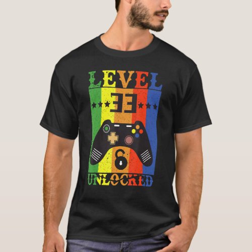 Level 33 Unlocked Awesome 1989 Video Game 33th Bir T_Shirt