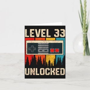 Level 33 Unlocked Video Game Controller Birthday M Card