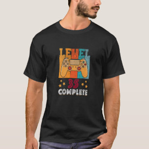 Level 35 Complete 35th Birthday Video Gamer Gaming T-Shirt