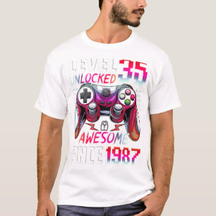 Level 35 Unlocked Awesome Since 1987 35th Birthday T-Shirt