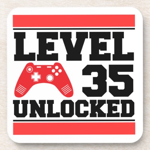 Level 35 Unlocked Beverage Coaster