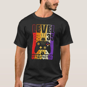 Level 35 Unlocked Birthday Level Up 35th Birthday T-Shirt