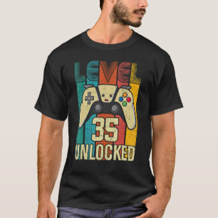 Level 35 Unlocked     Video Gamer 35th Birthday T-Shirt