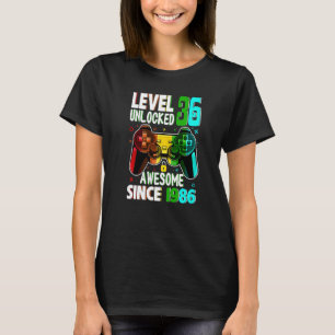 Level 36 Unlocked Awesome Since 1986 36th Birthday T-Shirt