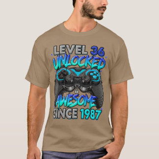 Level 36 Unlocked Awesome Since 1987 36th Birthday T-Shirt