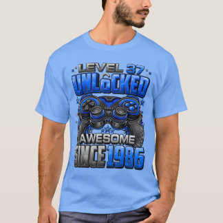 Level 37 Unlocked Awesome Since 1986 37th Birthday T-Shirt