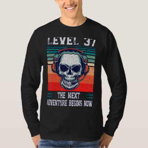 Level 37 Unlocked  Next 37th Birthday Gamer Advent T-Shirt