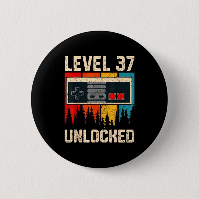 Level 37 Unlocked Video Game Controller Birthday M Button (Front)