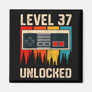 Level 37 Unlocked Video Game Controller Birthday M Magnet