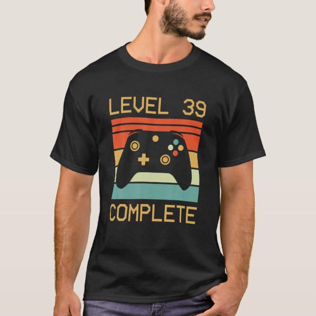 Level 39 Complete Video Gamer - 39Th Wedding Anive T-Shirt (Front)