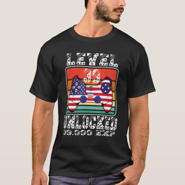 Level 39 Unlocked Video Gamer 39 Birthday Exp 39 Y T-Shirt (Front)