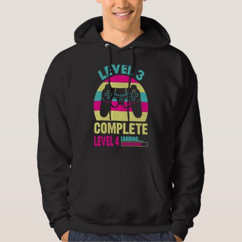 Level 3 Complete Funny Gamer Girl 3rd Wedding Anni Hoodie