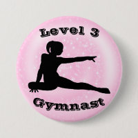 Level 3 Gymnast - Girls Gymnastics Button