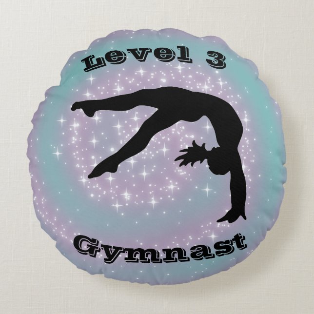 Level 3 Gymnast Round Pillow (Front)