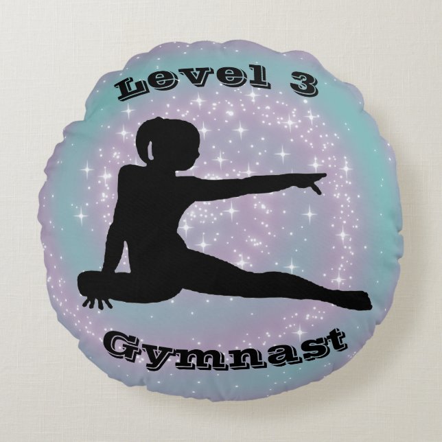Level 3 Gymnast Round Pillow (Front)