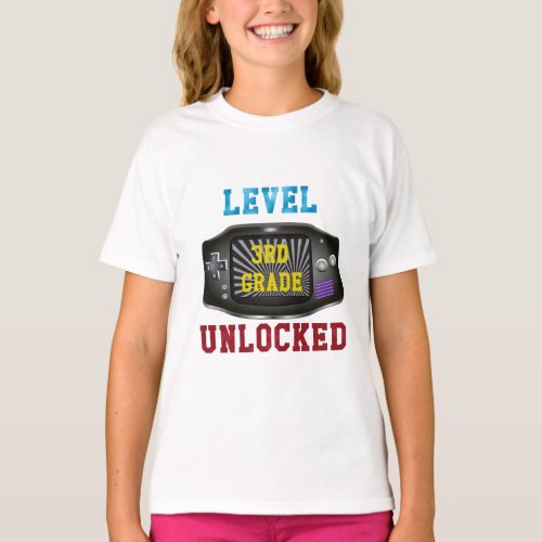 Level 3rd Grade Unlocked Back To School First Day  T_Shirt