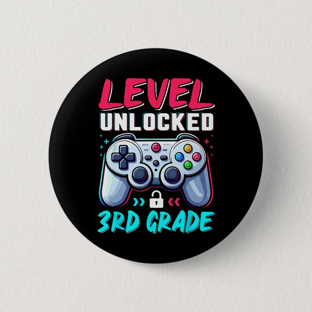 Level 3rd Grade Unlocked Back To School Team Third Button (Front)