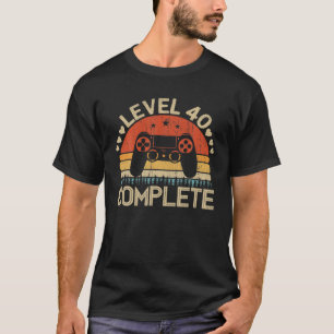 Level 40 Complete Retro Gamer Graphic 40Th Anniver T-Shirt