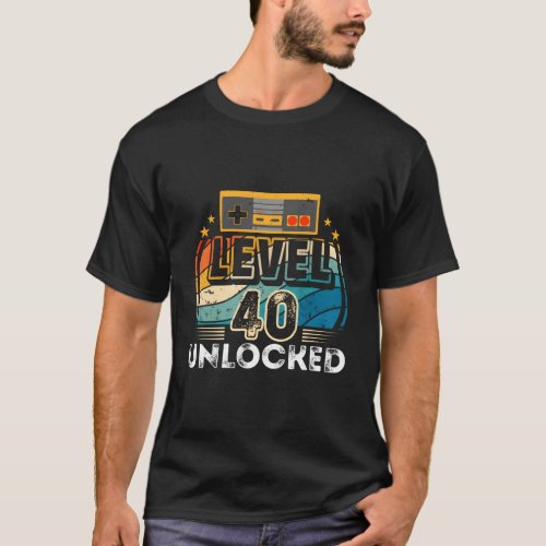 Level 40 Unlocked 40Th Video Game Controller T_Shirt