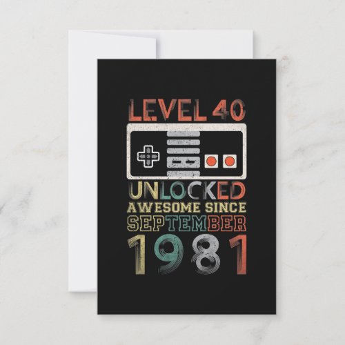 Level 40 Unlocked Awesome September since 1981 Invitation