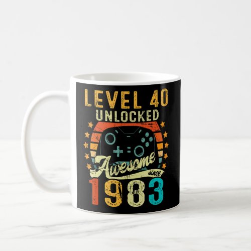 Level 40 Unlocked Awesome Since 1983 40th Birthday Coffee Mug