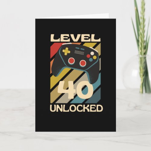 Level 40 Unlocked Funny Gaming Card