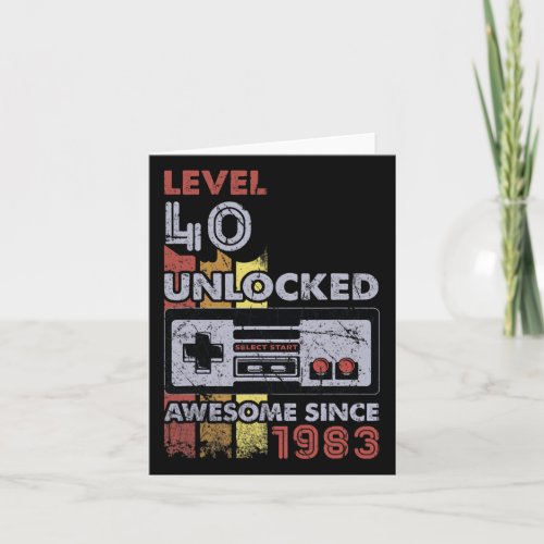 Level 40 Unlocked Gamer 40th Birthday Gift Video G