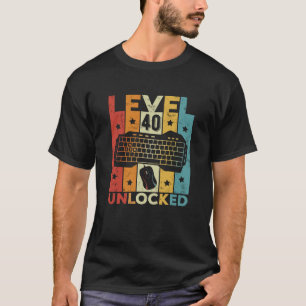 Level 40 Unlocked Gaming Keyboard 40th Birthday Me T-Shirt