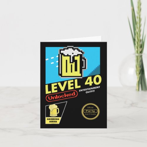 Level 40 Unlocked Video Game 40th Birthday 