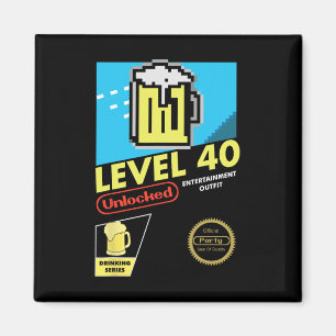 Level 40 Unlocked Video Game 40th Birthday Magnet