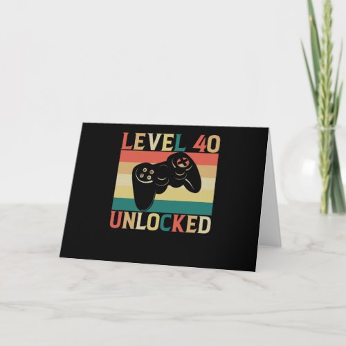 Level 40 Unlocked Video Gamer 40th Birthday Card