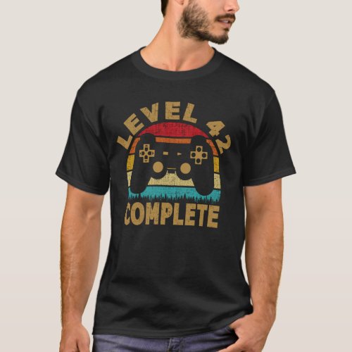Level 42 Complete 42th Birthday Video Gamer T_Shirt