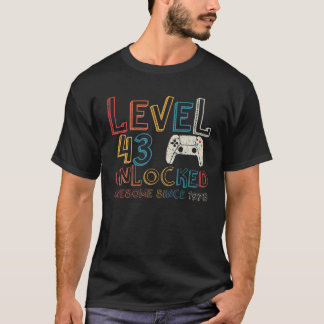 Level 43 Unlocked Awesome Since 1978 Vintage 43Rd T-Shirt