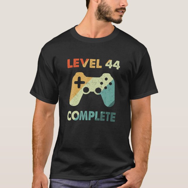 Level 44 Complete Video Gamer - 44Th Wedding Anive T-Shirt (Front)