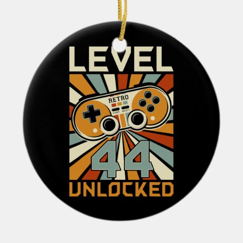 Level 44 Unlocked Birthday for Video Game Lover Ceramic Ornament