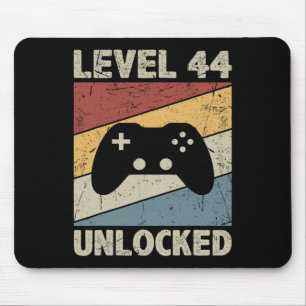 Level 44 Unlocked - Retro Vintage Funny 44th Birth Mouse Pad