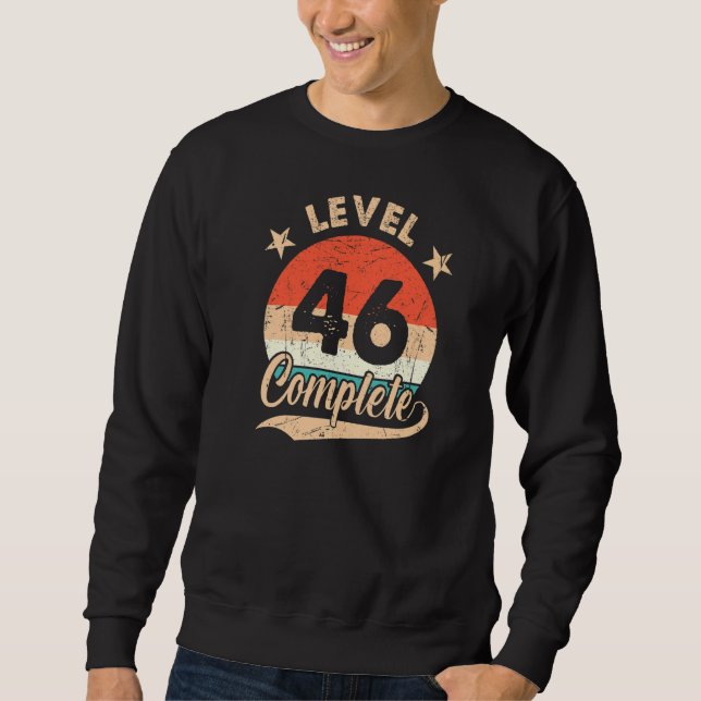 Level 46 Complete Retro 46th Wedding Aniversary Fo Sweatshirt (Front)