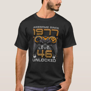 Level 46 Unlocked Awesome Since 1977 46th Birthday T-Shirt