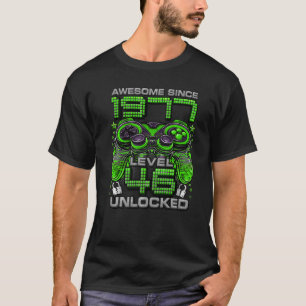 Level 46 Unlocked Awesome Since 1977 46th Birthday T-Shirt