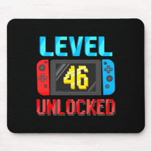 Level 46 Unlocked Birthday Video Gamer 46th Birthd Mouse Pad