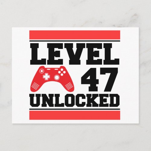 Level 47 Unlocked Postcard