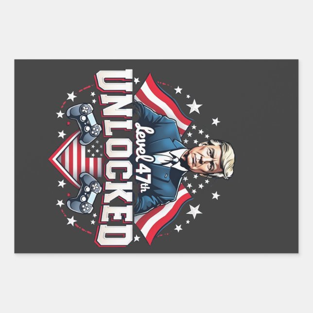 Level 47th unlocked Trump Won Inaguration Day  Wrapping Paper Sheets (Front)