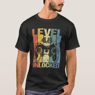 Level 48 Unlocked Awesome 1974 Video Game 48Th Bir T-Shirt